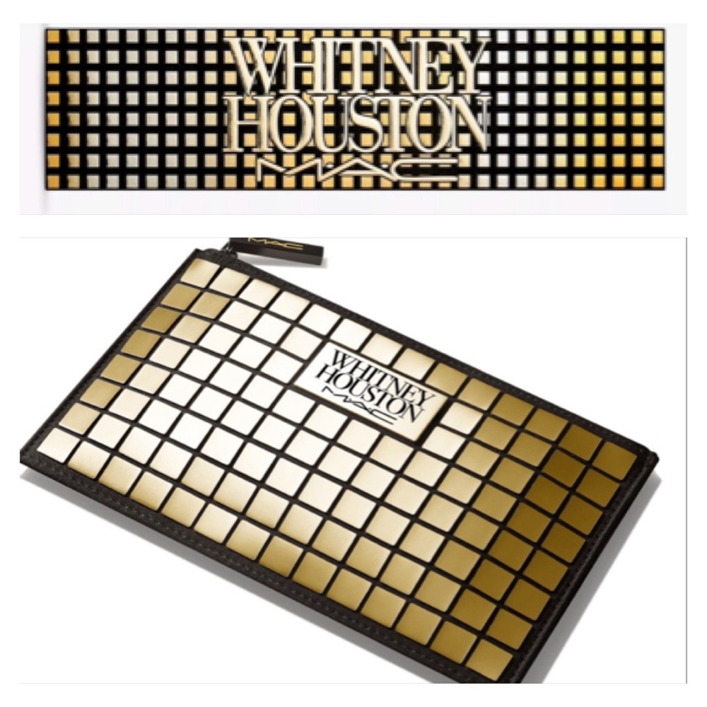 MAC Cosmetics Whitney Houston Gold Grid Cosmetic Pouch